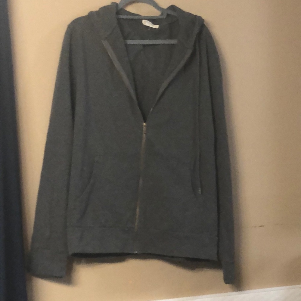 Grey organic zipper sweatshirt